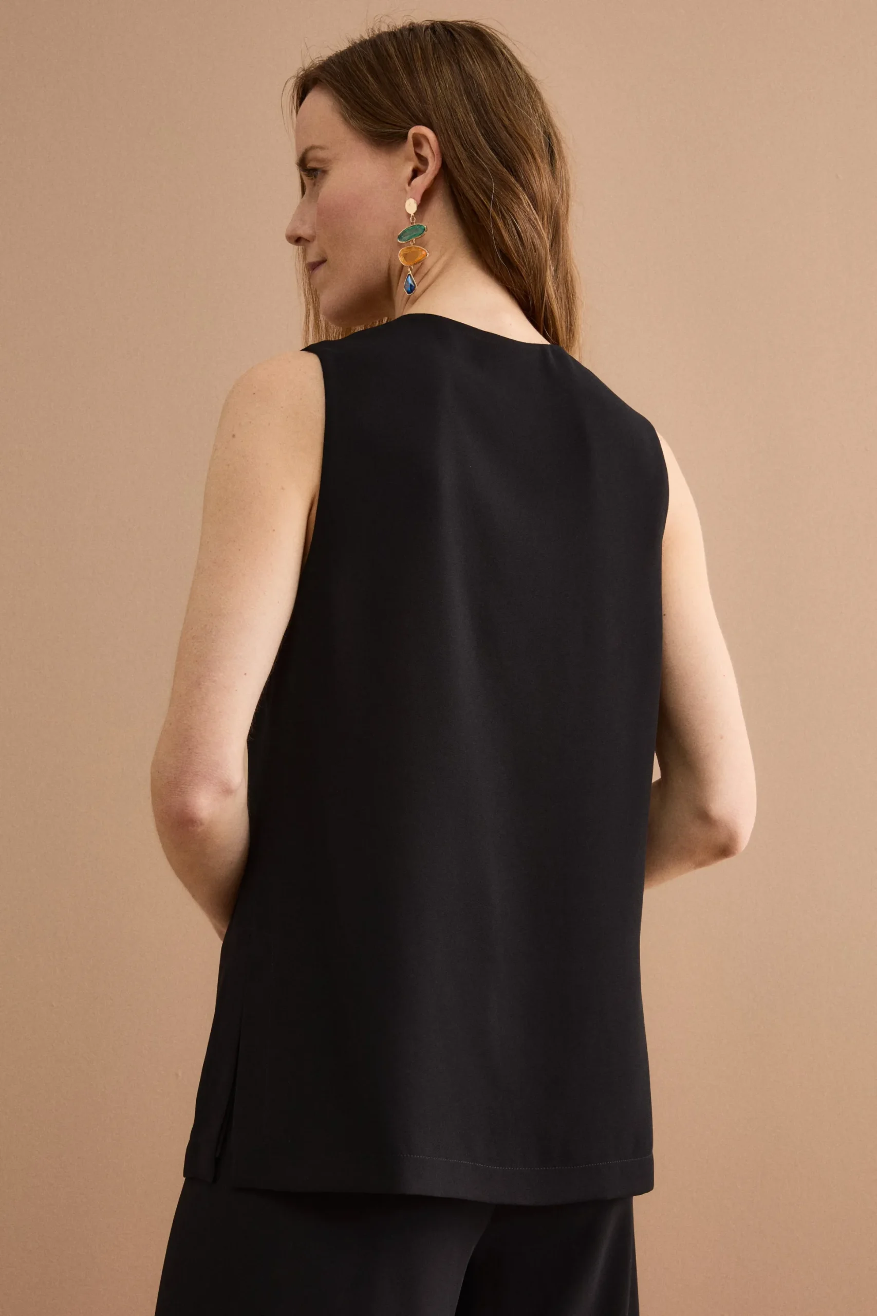 Top Elegante da Cerimonia in Doppia Georgette - NERO