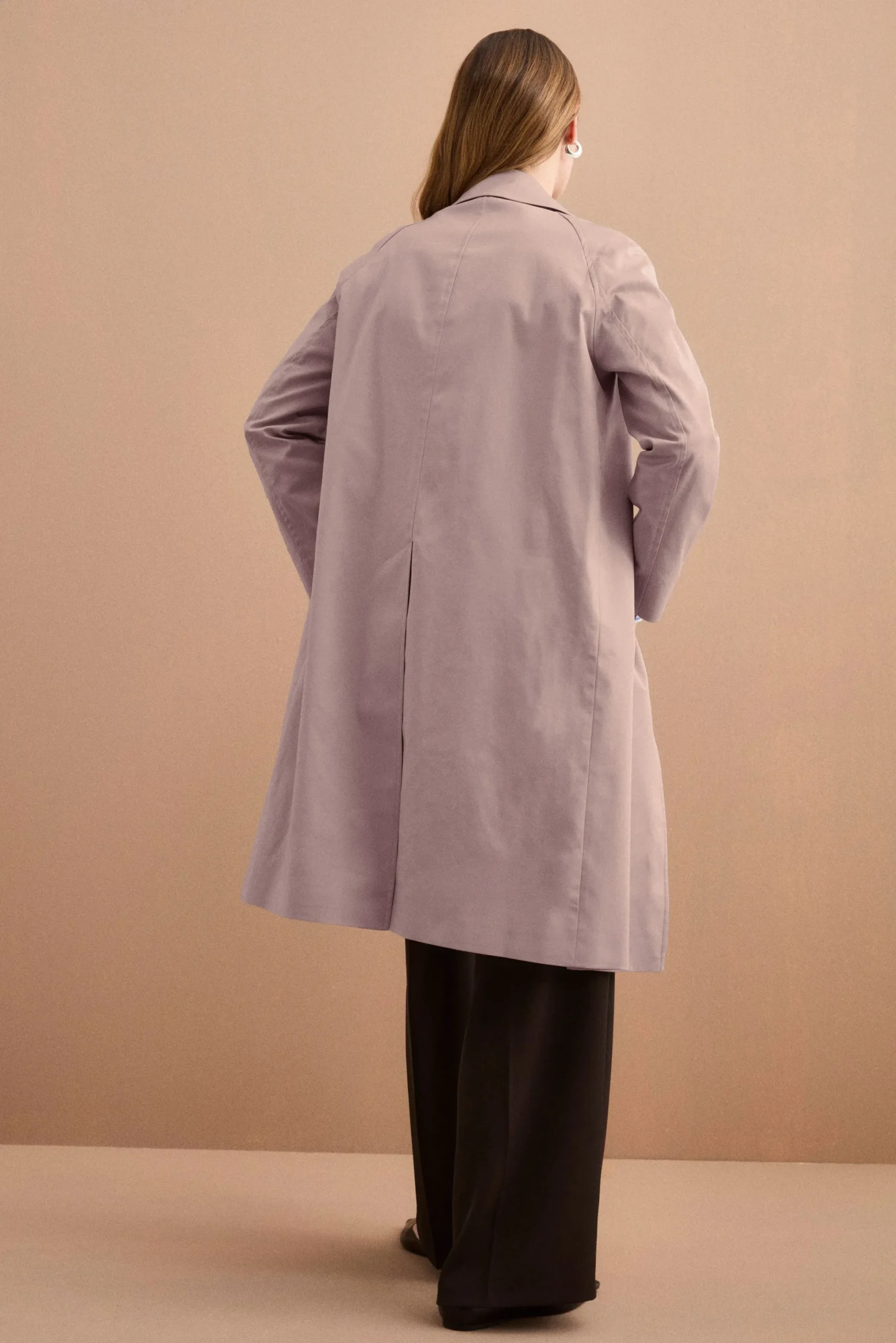 Trench Monopetto Foderato con Collo a Camicia - SABBIA