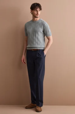 T-Shirt a Rombi in Cotone Crêpe - GRIGIO CHIARO