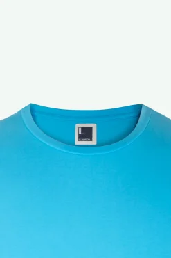T-Shirt Girocollo in Jersey di Cotone - TURCHESE