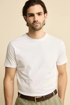 T-Shirt Girocollo Slim Fit in Cotone Supima - BIANCO