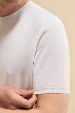 T-shirt in Maglia di Cotone Crêpe - BIANCO