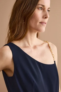 Tuta Elegante da Cerimonia in Cady con Strass - BLU